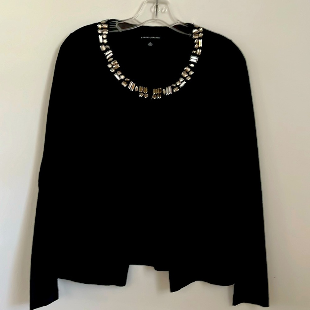 Banana Republic bejeweled neck sweater, black size M.